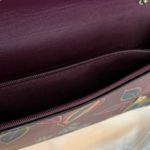 A New Day  Burgundy Wine Floral Clutch Crossbody Purse Gold Hardware Botanical Photo 13