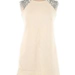 J.Crew  | Champagne w/ Black Lace Sleeves Vintage Vibes Dress Size 0 Photo 2