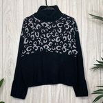 Nine West Ribbed Leopard Animal Print Turtleneck Sweater size L Large Photo 0