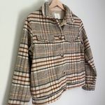 Joie Wool Women’s Button Front Pockets Plaid Jacket Shacket Tan Brown Size Small Photo 3
