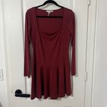 Reformation  Coen Jersey Knit Long Sleeve Square Neck Mini Dress Small Photo 2