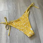 Kaikos Bikini Bottoms smocked cheeky side tie womens Yellow (medium) swim beach Photo 1