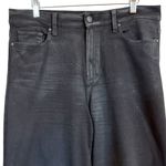 Paige  Anessa Black Coated Wide Leg Jeans High Rise Cropped Women’s Size 32 Photo 3