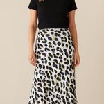 Bias Cut Satin Slip Skirt Elastic Waist Animal Print Skirt Small Y2k Wishlist White Photo 10