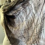 Semi Sheer Large Square‎ Neutral Scarf w Fringe Brown Photo 4