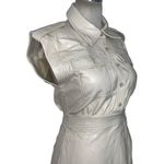 SIMKHAI Lourdes Vegan Leather Wrap Shirt Dress in Ceramic 6 New Womens Pleather Photo 4