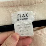 Flax Women’s Medium Cream 100% Linen Short Sleeve Top Photo 1