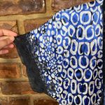 Oscar de la Renta  Blue Leopard Lace Trim Mini Robe Women's Size Medium Photo 1