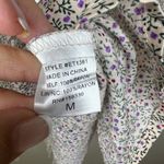 Heyson New Tags Smocked Boho Babydoll‎ Long Sleeve Top Floral Blouse Size Medium Pink Photo 8