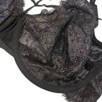 Cacique Black Metallic Gothic Lace Unlined Balconette Bra Strappy Detail 44DDD Photo 4