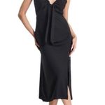 Abercrombie & Fitch Cinched Neck Slip Midi Dress black sz S Photo 0