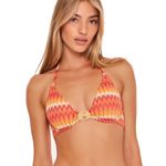 Trina Turk  Sunray Crochet Orange Two Piece Halter Tie Bikini Swimsuit Set Photo 1