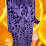 Jasmine  Rose Velvet‎ Robe Floral Print Long Sleeve Purple S/P Photo 0