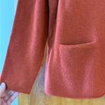 Eileen Fisher  3-Button Front Cardigan Sweater Jacket Burnt Orange Wool Large Photo 2