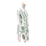 ZARA  Womens Lg White Green Embroidered Tunic Collared Shirt Dress Boho Cover Up Photo 5