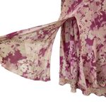 Lane Bryant Chiffon Pink Floral Knee Length Asymmetrical A-Line Skirt Size 14/16 Photo 3