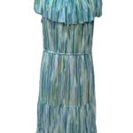 Isaac Mizrahi Live Always Isaac Printed Mesh Ruffle Dress Womens XL Art to Wear Photo 0
