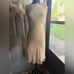 Vintage Max Studio nude silk sheath midi dress, size medium Tan Photo 2