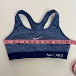 Nike  Pro Dri-FIT Sports Bra XS Heather Navy Blue Medium Support Photo 4