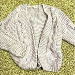 Woven Heart  soft cardigan light grey Medium Photo 0