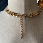 Boutique Beautiful gold color chunky necklace with a large heart covered in rhinestones, 15 inch chain with a 3 inch extender, excellent condition Photo 6