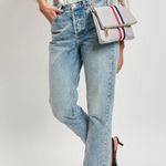 Stylish Gray Clutch or cross body with Red and Blue Stripes Photo 2