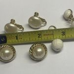 Monet Lot Of 3 Gold Tone Clip On Clip-on Signed Marvella Richelieu Photo 1