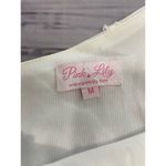 Pink Lily  One Shoulder Dress Women Size M White Side Zip Long Sheer Sleeve Photo 6
