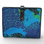 Gucci TOM FORD Era Hokusai Wave Print Canvas Leather Bi-Fold Wallet Blue/Black Photo 0