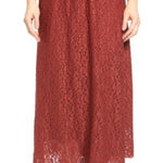 Hinge  Lace Skirt Elastic Waist Lined Size Large L Rust Orange Photo 0