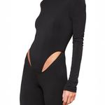 LaQuan Smith NWOT Turtleneck Jumpsuit With Cut Out Hip Detail Black Size Large Photo 4