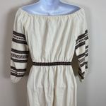 Vintage Hanacopoulos Dress Sz 1 Maxi Ivory‎ Brown 70s Hippie Flower Child Boho Photo 6