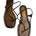 Vince Black Leather Square Toe Thong Strappy Flat Sandals Womens Size 8 Photo 0