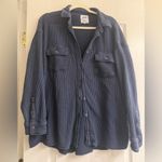 Aerie  Deep Blue LumberJane Waffle Knit Button Up Tunic Shirt Jacket - size L Photo 1