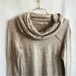 Free People Beach Cocoon Cowl Neck Pullover Heathered Oatmeal/Cream Size M/L Tan Photo 7
