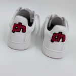 White and Red Love Embroidered Women's Sneakers Size 10 Photo 5