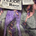 Adobe Rose 1992 Feather Print Western Cutout Purple Red Southwestern Boho L Size L Photo 3