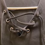 Likely Lively Black Lace Up Blouse Photo 2