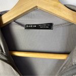 SheIn Light Gray Cropped Long Sleeve Athletic Quarter Zip XS Photo 3