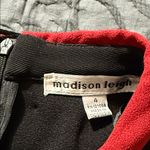 Madison Leigh  size 4 black red collared baby doll dress zips up back NWT dressy Photo 6