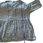 Fever Blue Pleated Mandarin Collar Blouse Size XL Photo 2