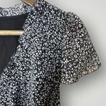 Wilfred  Camelot Dress Navy White‎ Floral Midi Cap Sleeve Medium Chiffon Photo 7