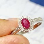 Boutique Ruby&White Zircon Ring in Platinum Over Silver 925 Photo 3