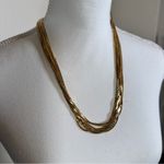 Vintage Gold Tone Multi Chain Herringbone Necklace Womens Jewelry Classic Photo 7