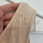 Anthropologie RO&DE Cream Beige Sequin Overlay Sleeveless Cutout Back Tank Top M Photo 14