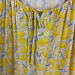 Lands' End  Womens Lemon Tunic‎ Top Medium Yellow Gingham Fruit Cottagecore Summer Photo 1
