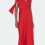 ZARA  midi dress Elegant Red Halter prom wedding cocktail party satin  Photo 1