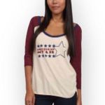 Chaser ✰ Rodeo Star Raglan Baseball Tee 3/4 Sleeve T Shirt ✰ Almond Color Block Photo 0