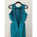 Amanda Uprichard Chantria Dress Eden Teal Jacquard Cutout Mini Dress Size M Photo 5