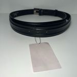 Gucci  GG Logo Floral Flower Engraved Buckle Black Leather Dress Belt Photo 8